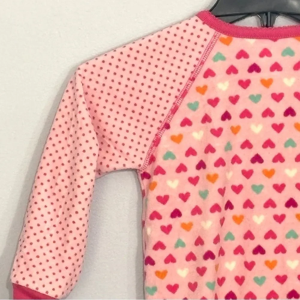 Carter’s | Girls Pink Hearts Valentine’s Day Footed Sleeper Pajamas Pjs 3T